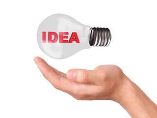 hand hold light bulb. business success concept