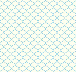 Wall Mural - Blue Retro Net Seamless Pattern on Pastel Background