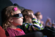 © Pavel Losevsky - girl 3D wearing spectacles watches movie at movie theater