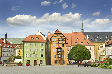 Wall Mural - Czech City of Cheb. Marketplace with Historical Buildings