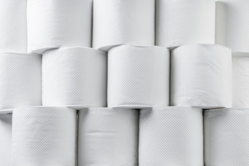 stack of white tissue paper rolls.