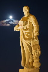 Padua - Statue on Prato della Valle at night.