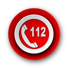 Fototapete - emergency call red modern web icon on white background