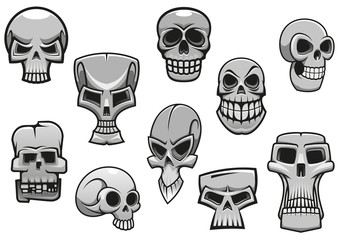 Wall Mural - Cartoon human scary Halloween skulls