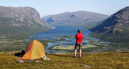 Wall Mural - camp over rautasvaggi in sweden