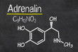 Schiefertafel mit der chemischen Formel von Adrealin