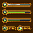 Game steampunk energy time progress bar icons set