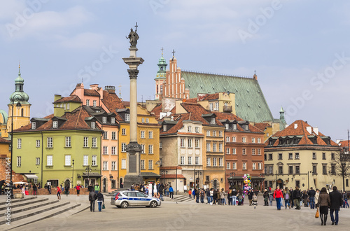 Naklejka samoprzylepna Plac zamkowy z kolumną króla Sigismunda
