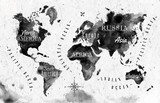 Fototapeta Mapy - Ink world map
