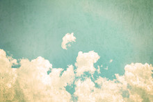 Retro Color Tone Of Clouds With Blue Sky In Sunny Day