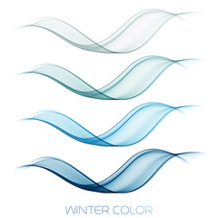 Sticker - Abstract colorful transparent wave collection