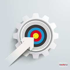 Wall Mural - Paper Cut Arrow Colored Target Gear