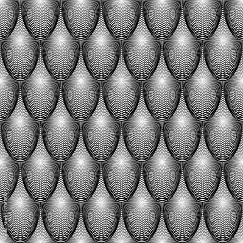 Tapeta ścienna Projekt bez szwu monochromatyczne elipsy wzór linii geometrycznych
