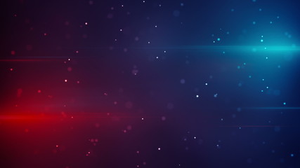 Wall Mural - blue red lights and particles modern loopable background