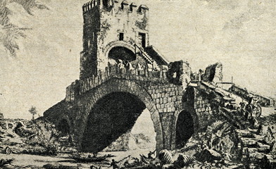 Wall Mural - Ponte Salario (Giovanni Battista Piranesi, ca. 1760)