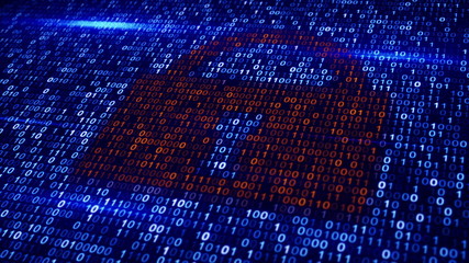 Wall Mural - digital binary code lock loopable background