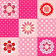 Patchwork pattern with flowers