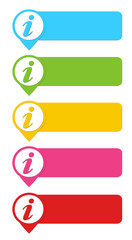 Wall Mural - colorful buttons for web page menu with information symbol