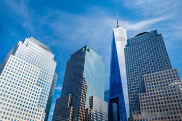 Wall Mural - Skyscrapers rising up to sky on Lower Manhattan