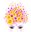 Beauty in Eyes and Flowers Hair