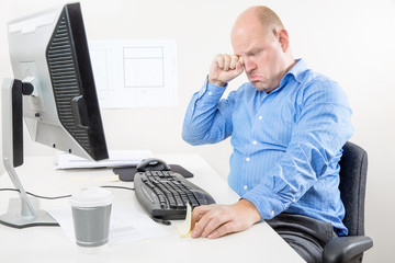 Wall Mural - Businessman crying and whining at the office