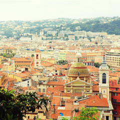 Wall Mural - Tile roofs of Nice(France), view from above