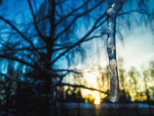 Icicle At Sunset
