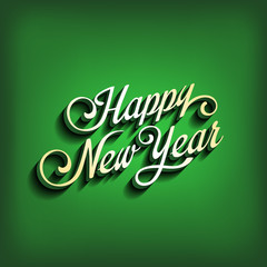 Wall Mural - Happy New Year type calligraphic typography. Greeting