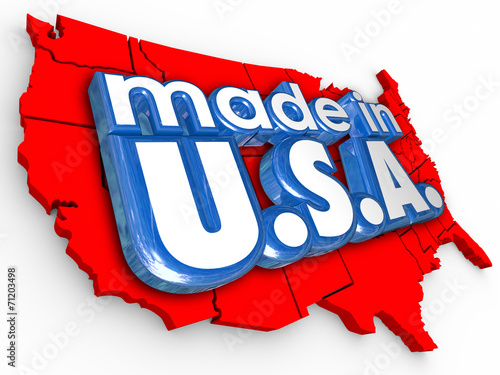 Made in USA America Production Manufacturing Goods Products Poster