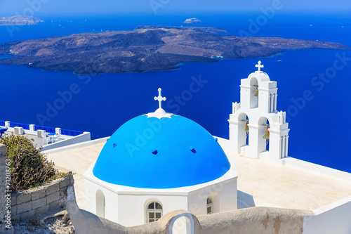 Tapeta ścienna Kościół w firostefani, santorini grecja