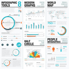 Aufkleber - Human and people infographic vector elements in blue & red color