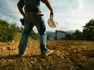 Wall Mural - construction foreman inspectiv worksite