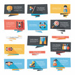 © eatcute - sport flat banner background set