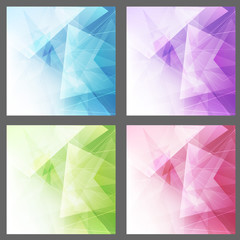 Wall Mural - Triangle structure backgrounds set templates