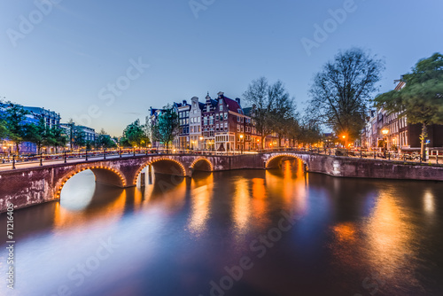 Tapeta ścienna Kanał keizersgracht w amsterdamie, holandia.