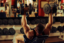 Bodybuilder Training Gym, Incline Dumbbell Press