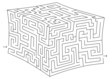 Vector 3d cube maze (labyrinth)