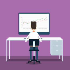 Wall Mural - business people analytics business graph and seo on web