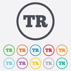 Turkish language sign icon. TR translation