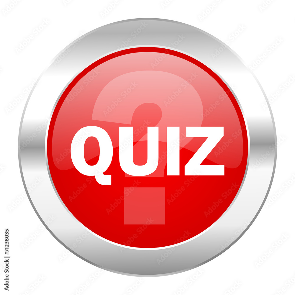 quiz red circle chrome web icon isolated