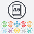 © blankstock - Paper size A5 standard icon. Document symbol.