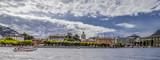 Fototapeta  - Panorama of the city of Como view from the lake in HDR
