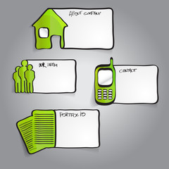 Aufkleber - Vector abstract green infographic labels with a icons