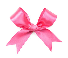 pink bow isolated on white