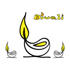 Wall Mural - Vector Illustration of artistic Diwali diya card design vector