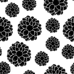 Sticker - Dahlias flowers pattern seamless