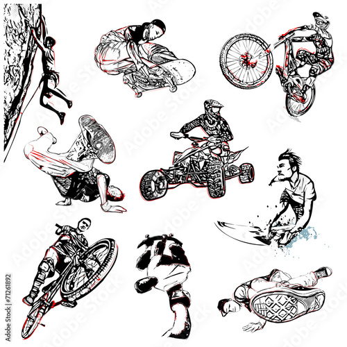 Naklejka dekoracyjna extreme sport illustration