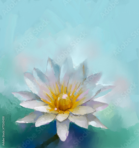 Naklejka dekoracyjna Lotus oil painting