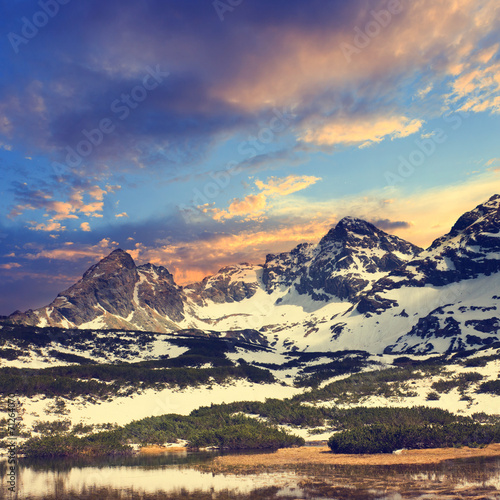 Naklejka - mata magnetyczna na lodówkę eeriness mountain landscape, Tatry, Poland