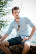 © Eugenio Marongiu - young handsome hipster modern man outdoor in summertime